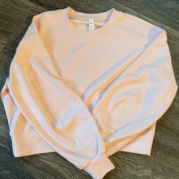 Lululemon Perfectly Oversized Cropped Crew *Softstreme Pink Mist Size 2 - Picture 1 of 4